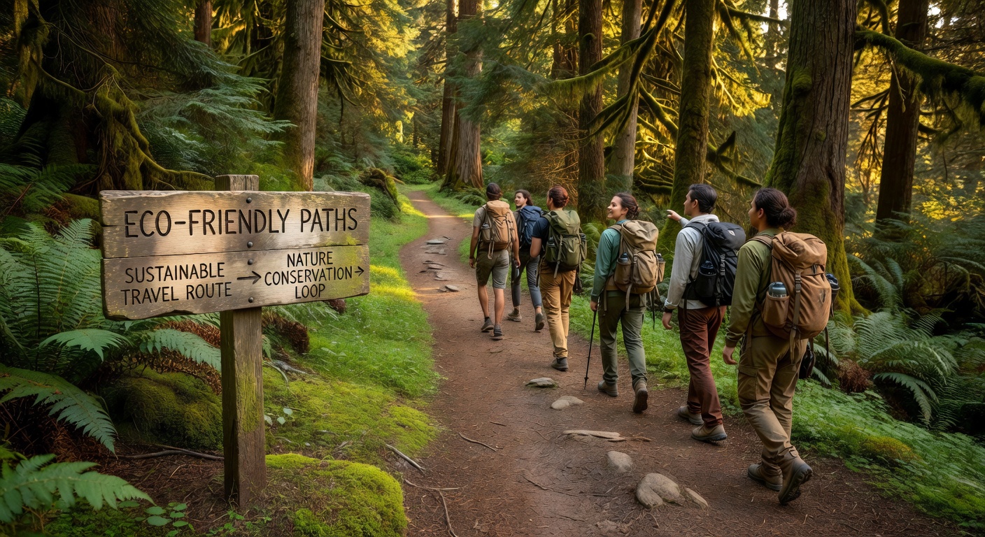 Forest hiking trail