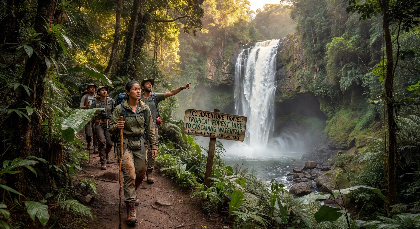 Waterfall hiking